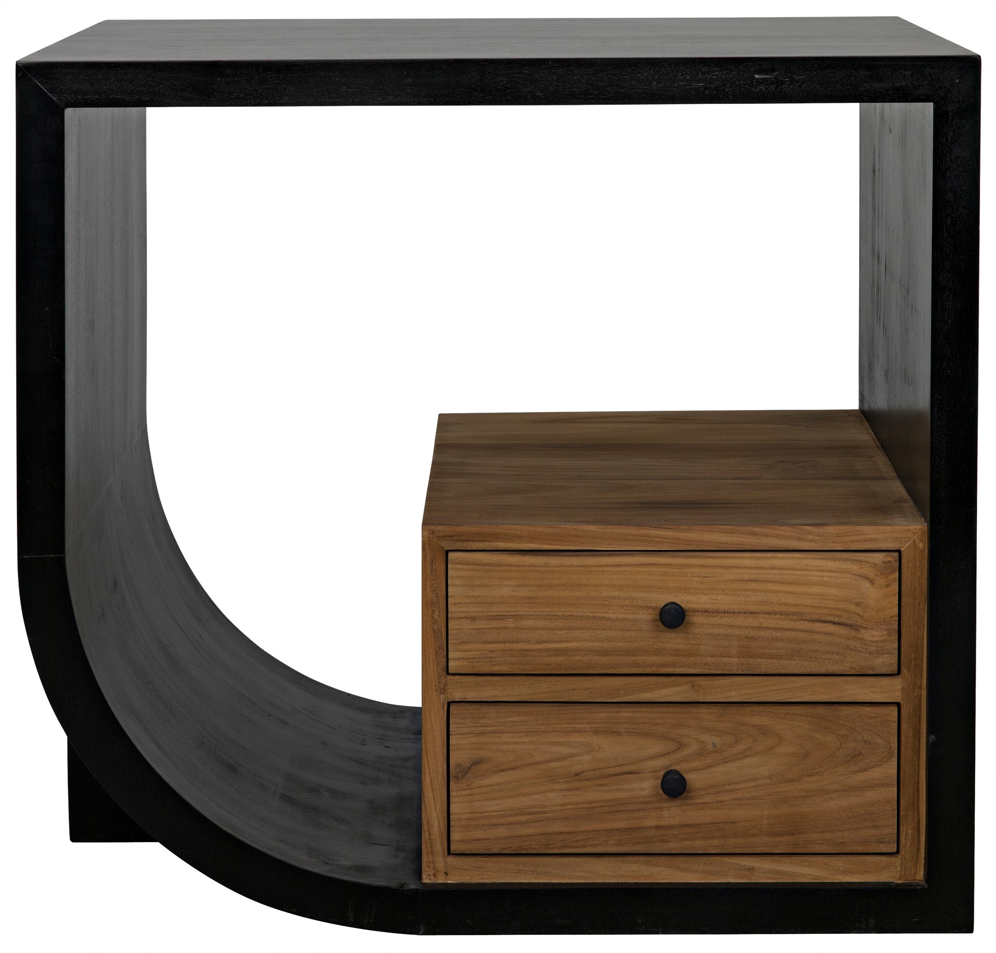 BURTON◆テーブル Noir Burton Side Table Right Hand Rubbed Black And Teak
